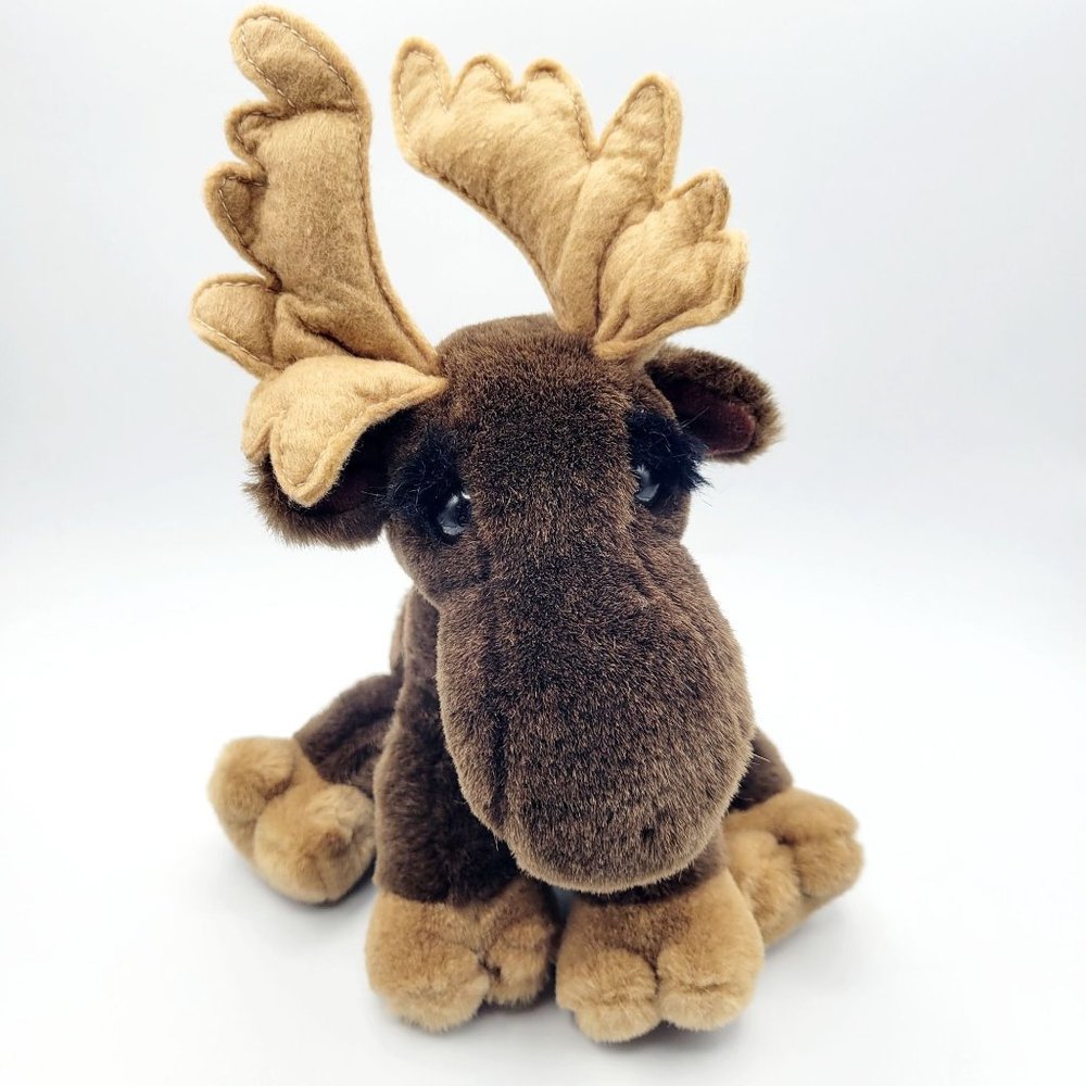Vintage Dakin Brown Moose Stuffed Animal Plush Toy Zoo Forest Animal Wild 10"